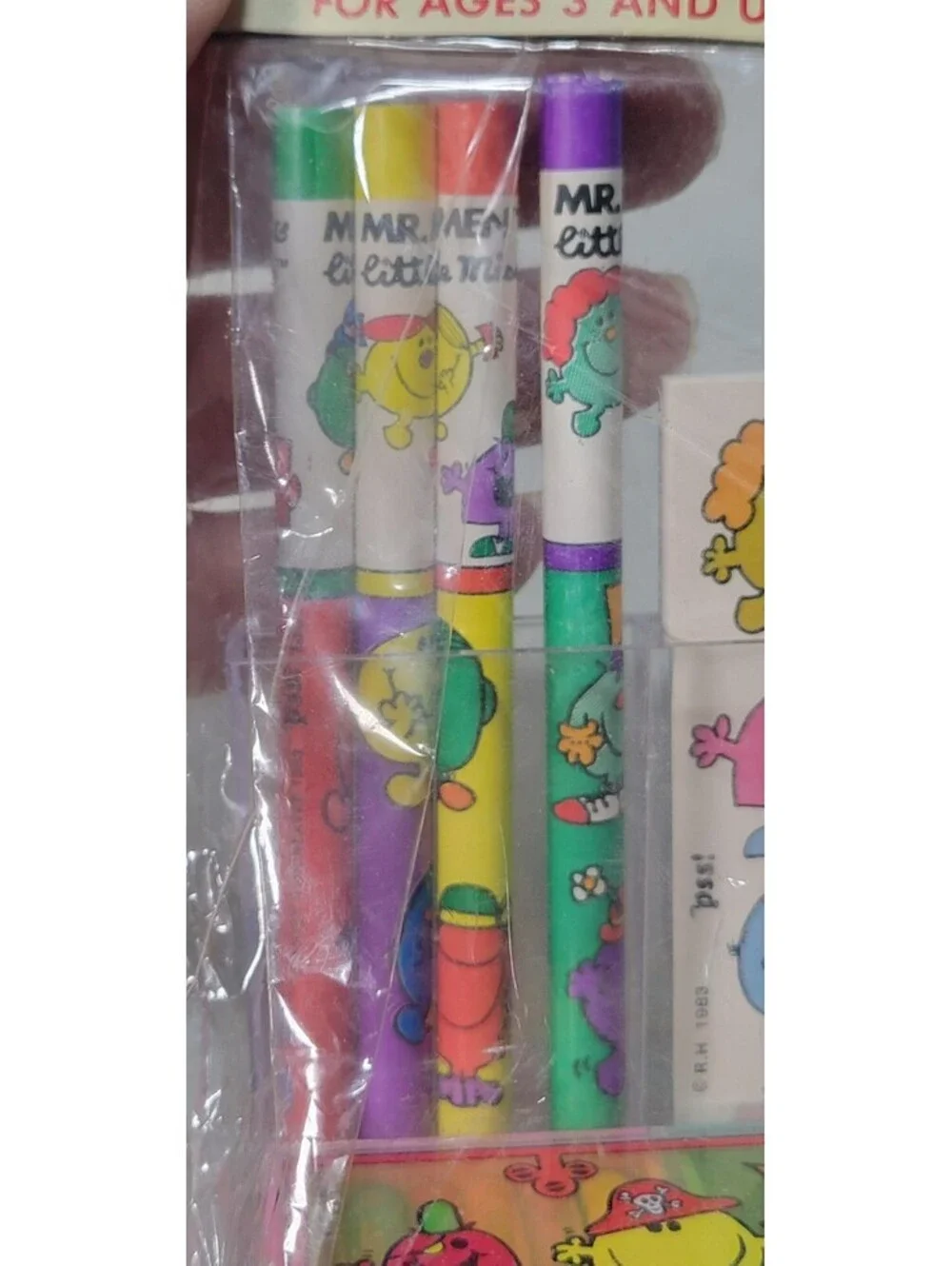 Vintage Mr. Men & Little Miss Treasure Chest Stationery Set Not Pad Pencils 1983